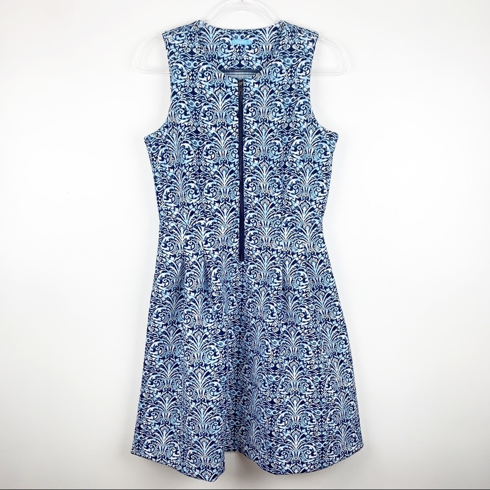 J.McLaughlin Scuba Zip Front A-Line Dress Medium